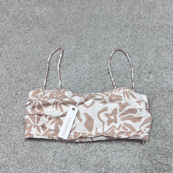 Olivaceous Tops - Olivaceous Top Women’s Beige White Cropped Sleeveless Size Small NWT